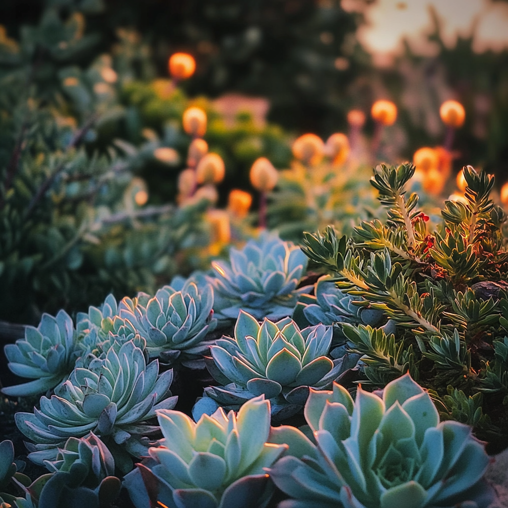 Succulentes dans un jardin | Source : Midjourney