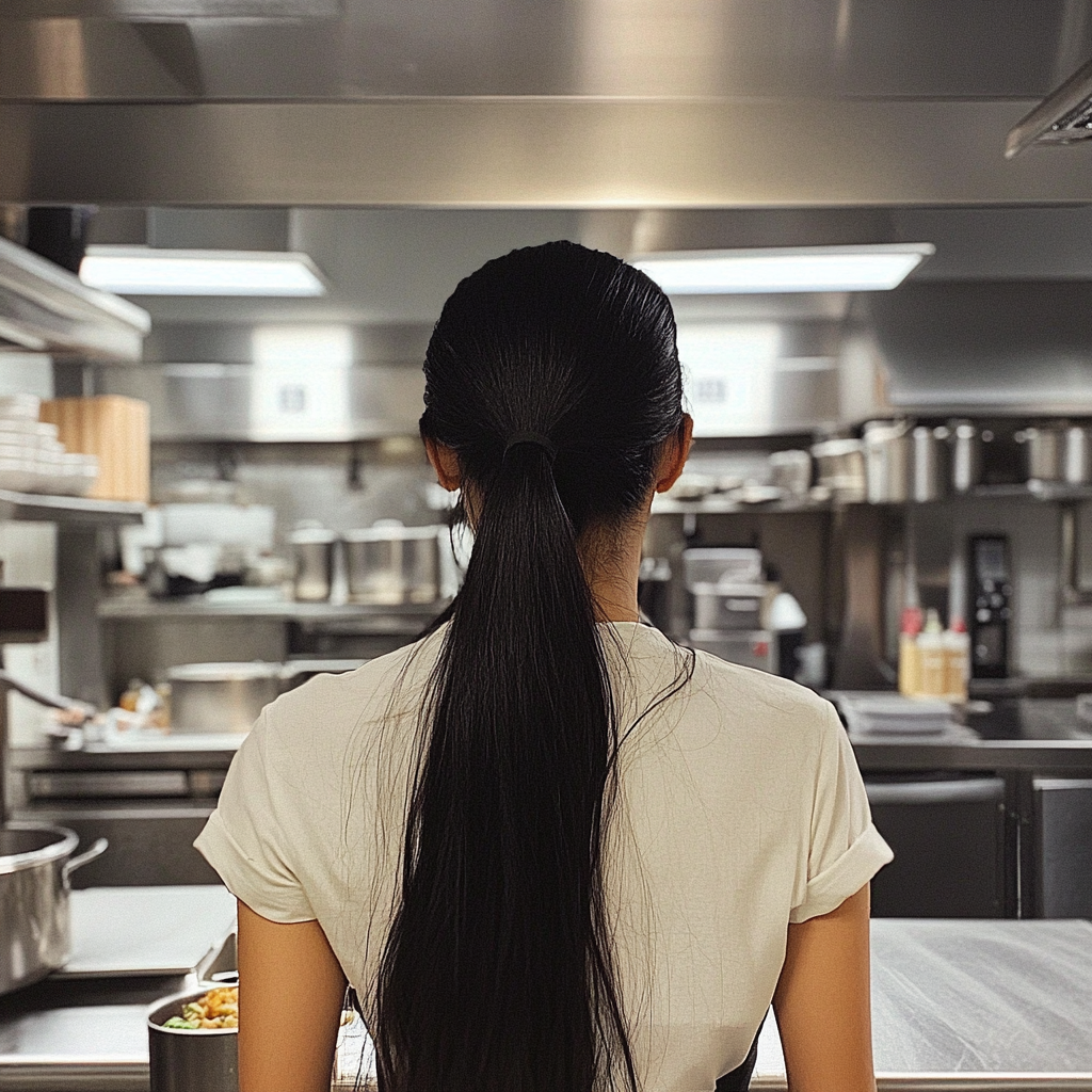 Une femme travaillant dans une cuisine professionnelle | Source : Midjourney