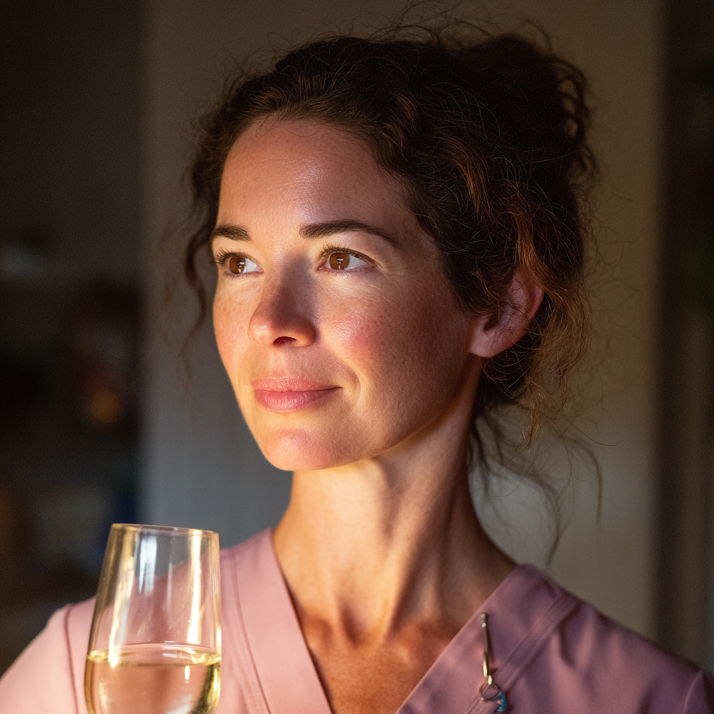 Une femme tenant une coupe de champagne | Source : Midjourney