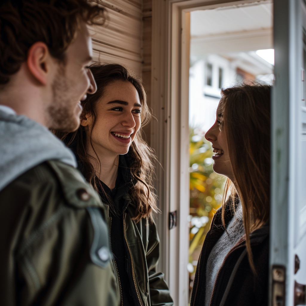 Katie watches Emily try to convince Mark to help her | Source: Midjourney