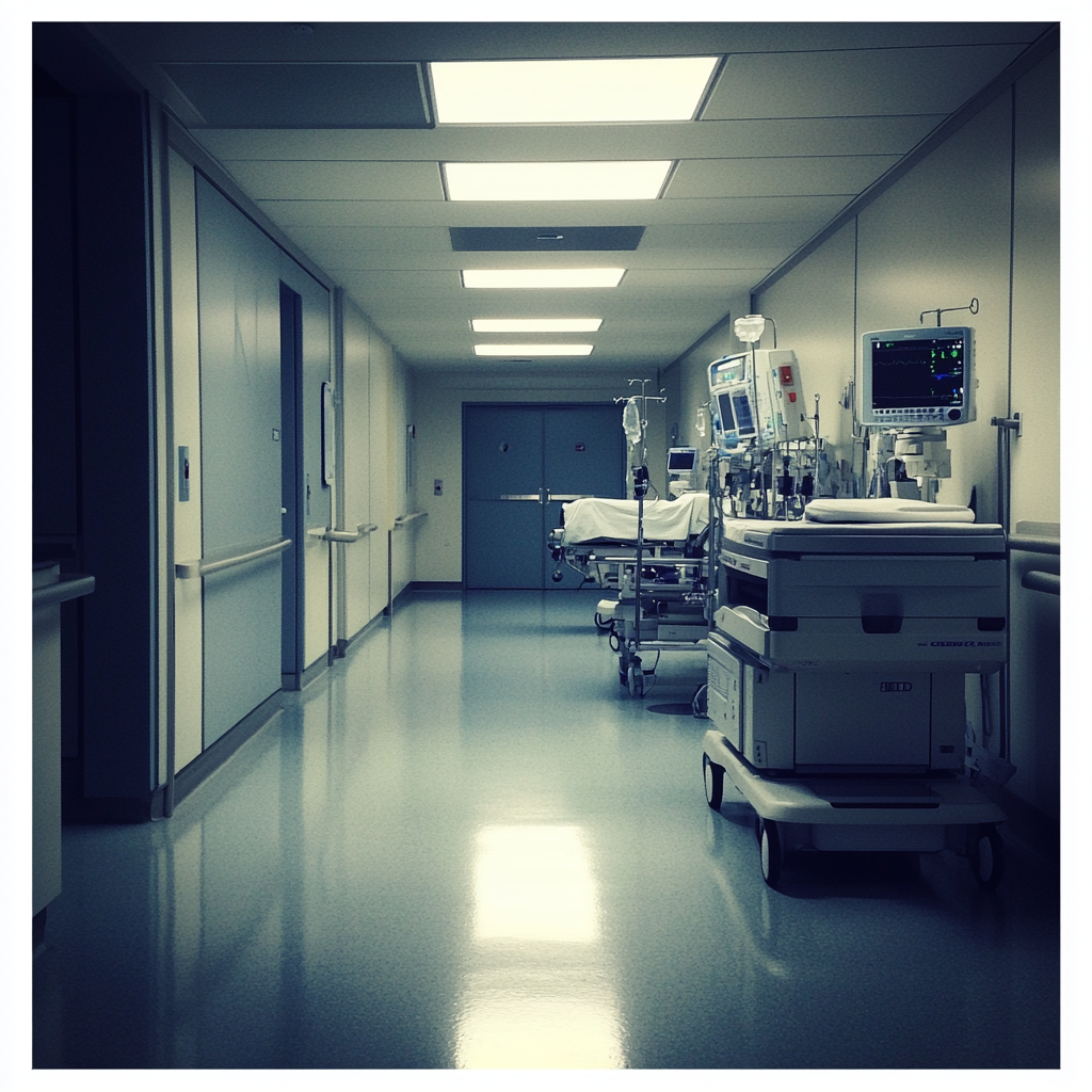 Un couloir d'hôpital | Source : Midjourney