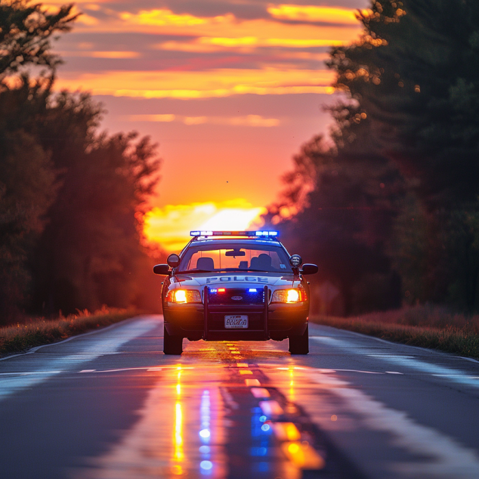 Une voiture de police sur la route | Source : Midjourney