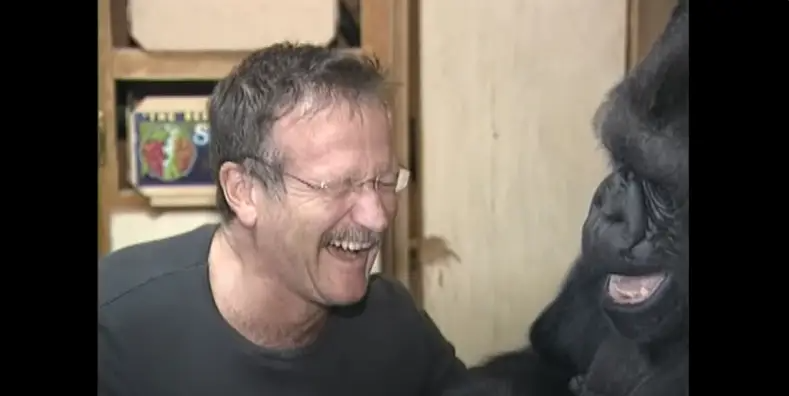 Robin Williams et Koko en 2001 | Source : YouTube/kokoflix