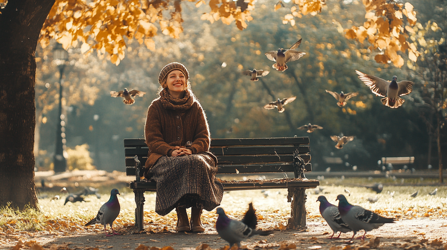 Une femme sur un banc | Source : Midjourney