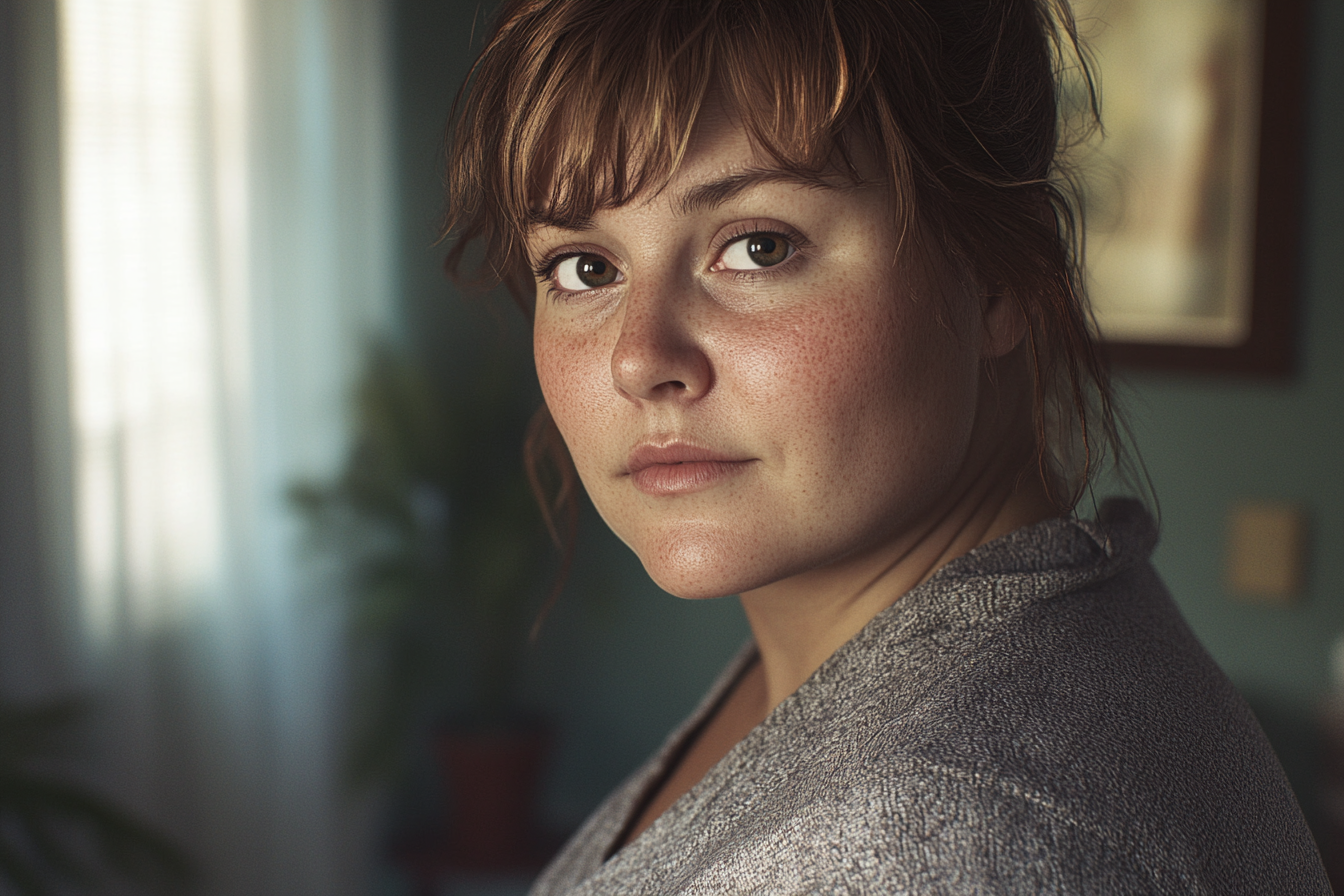 Une femme debout dans sa maison | Source : Midjourney