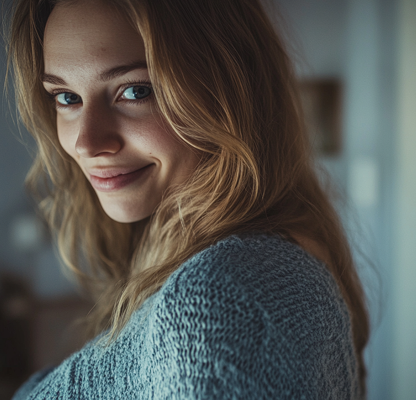 Une jeune femme souriante | Source : Midjourney