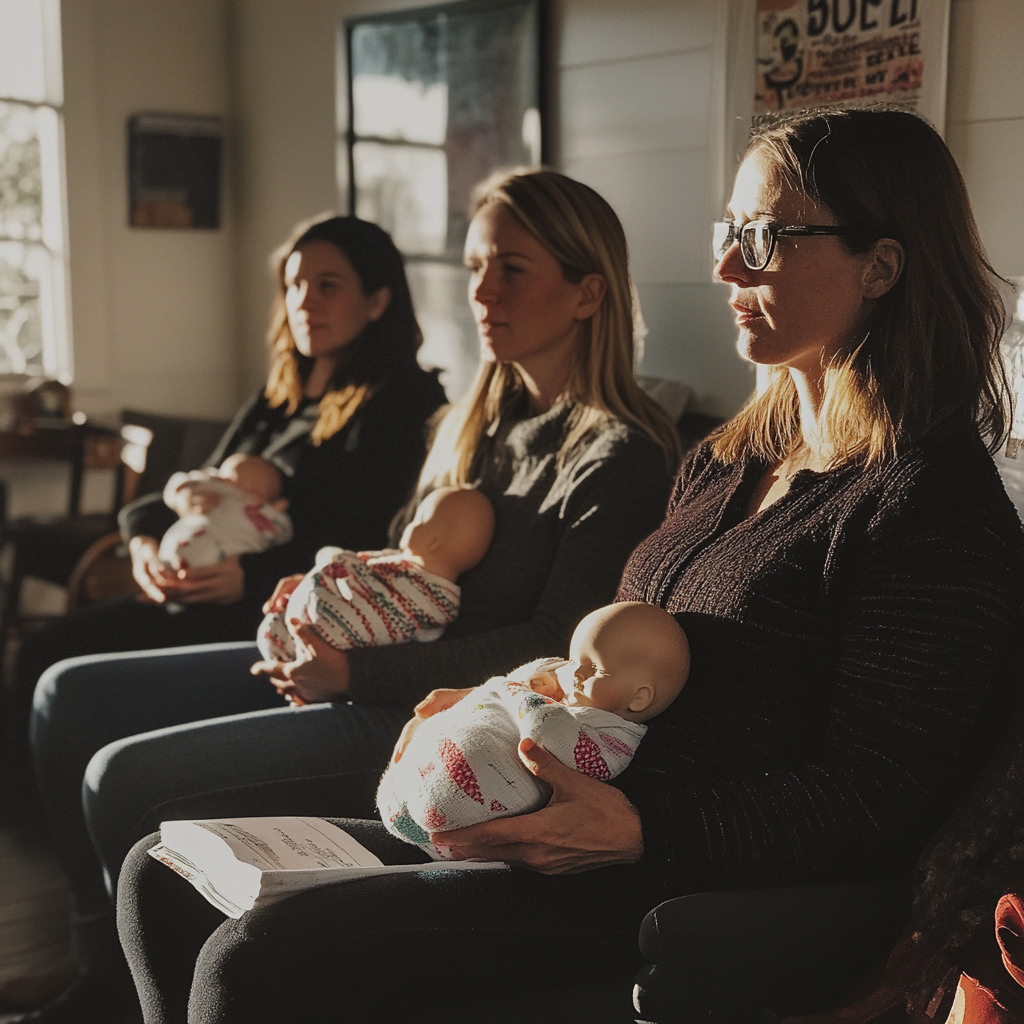 Femmes lors d'un cours de grossesse | Source : Midjourney