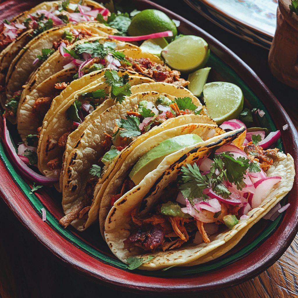 Un plateau de tacos faits maison | Source : Midjourney