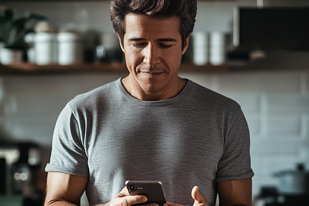 Un homme utilisant son téléphone | Source : Midjourney