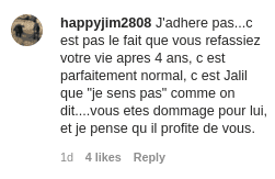 Capture d’écran d'un commentaire de la publication de Laeticia Hallyday. | Source : Instagram/lhallyday