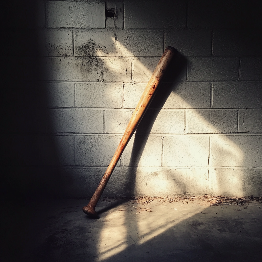 Une batte de baseball dans un garage | Source : Midjourney