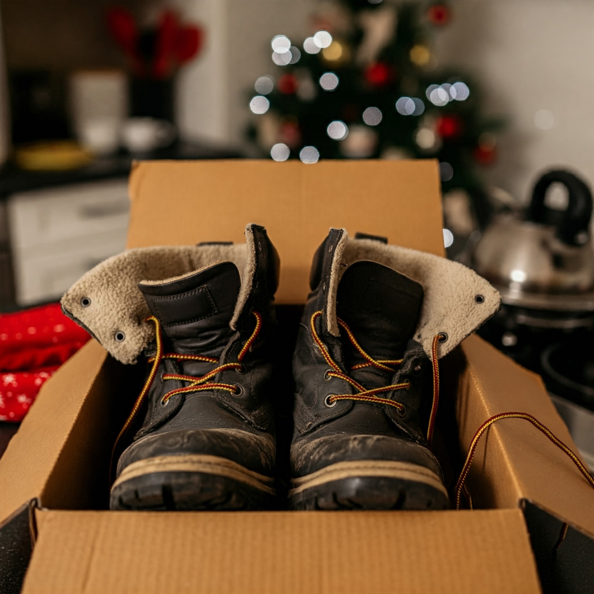 Une paire de bottes d'hiver dans une boîte | Source : Gemini