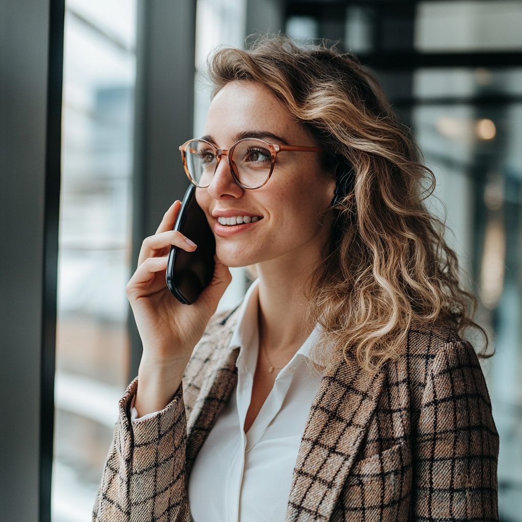 Une femme qui parle au téléphone | Source : Midjourney