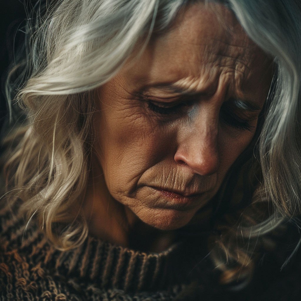 Une femme âgée bouleversée | Source : Midjourney