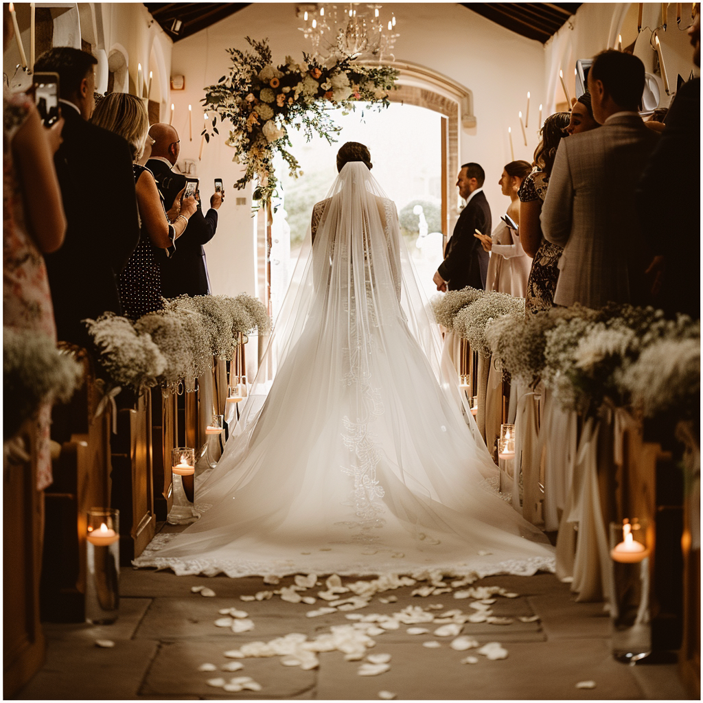 La mariée descend l'allée | Source : Midjourney