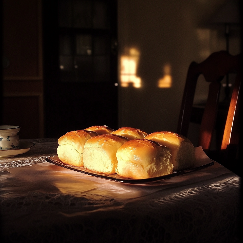 Une assiette de petits pains sur une table | Source : Midjourney