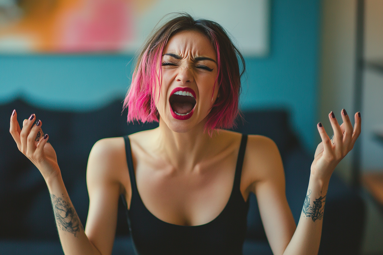 Une femme qui fait une crise de colère | Source : Midjourney