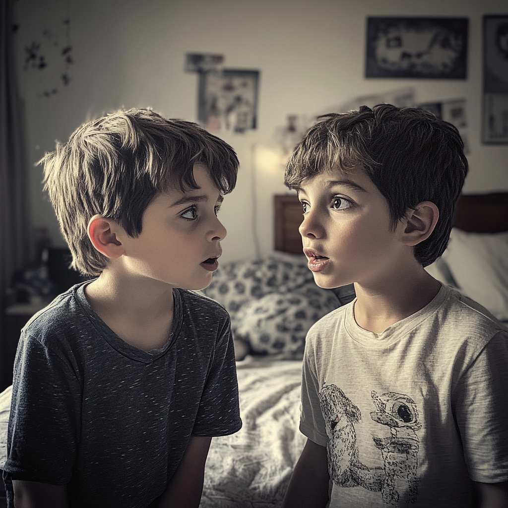 Des garçons jumeaux dans leur chambre | Source : Midjourney