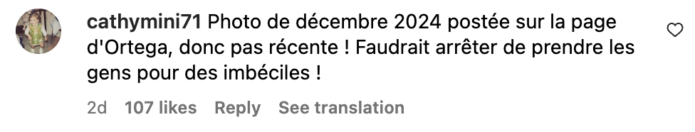 Commentaire d’internaute sur la photo de Loana | Source : capture X