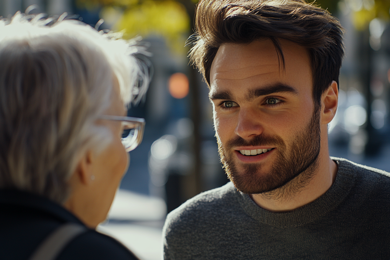 Un homme qui parle à sa mère | Source : Midjourney