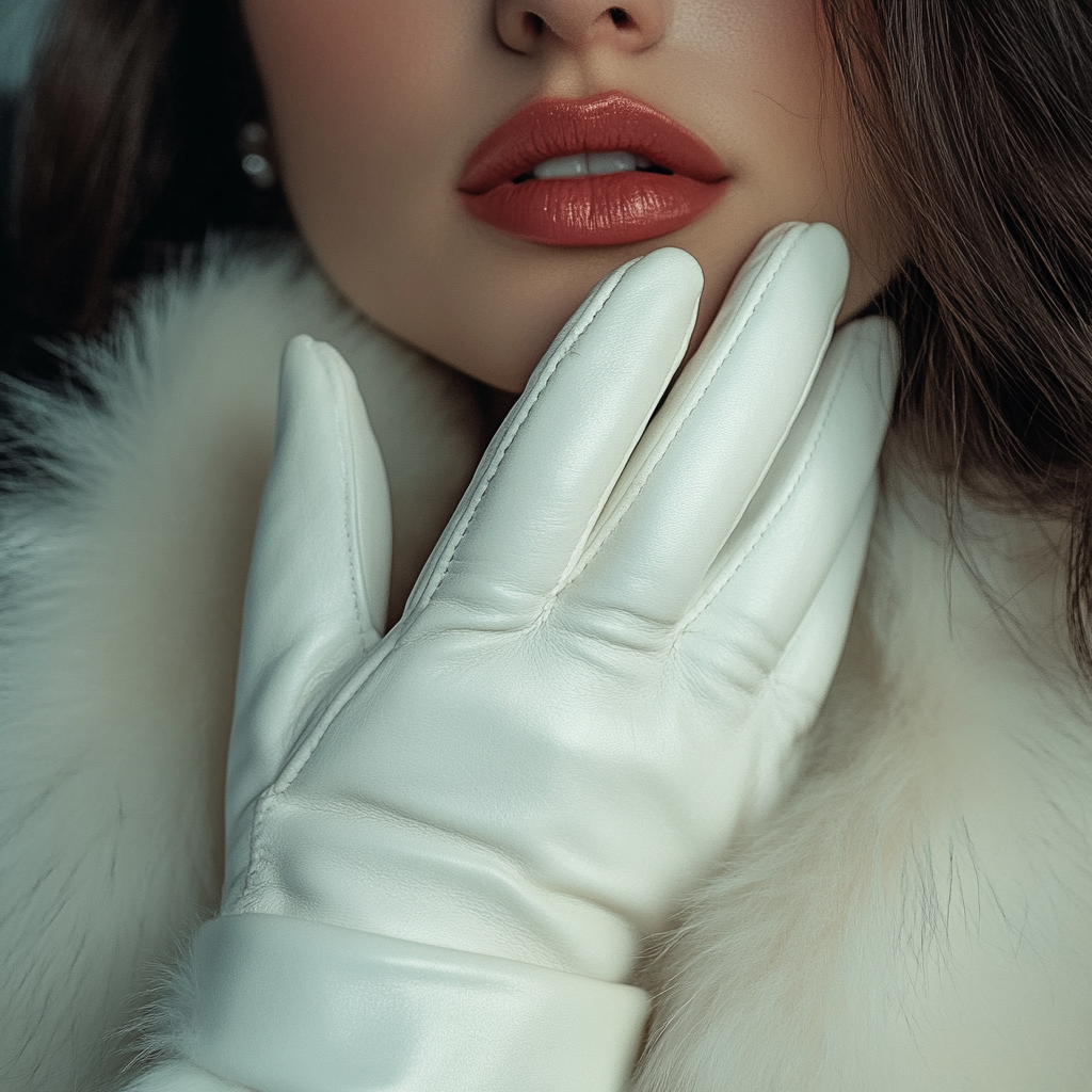 Une femme portant des gants de cuir blanc | Source : Midjourney