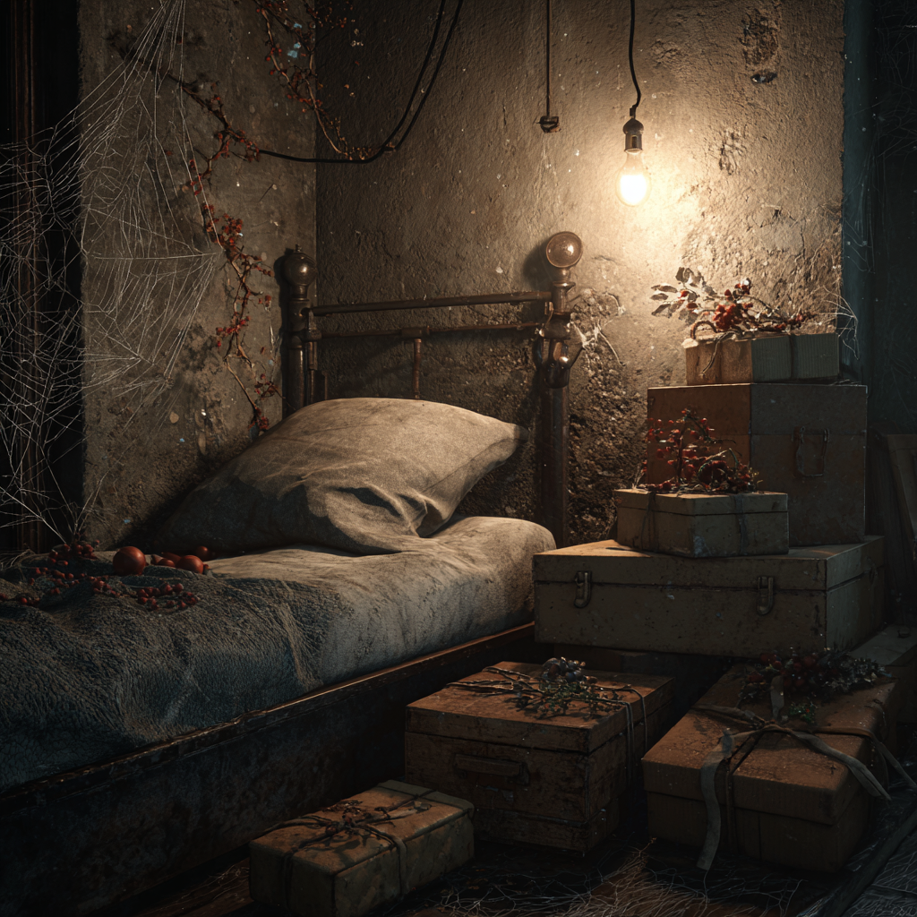 Un lit dans une chambre miteuse | Source : Midjourney