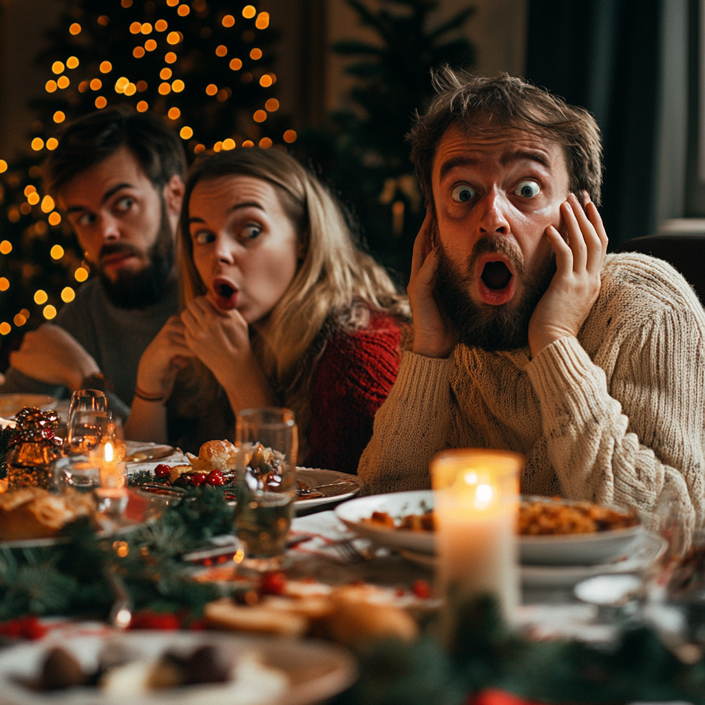 Des personnes choquées lors d'un dîner | Source : Midjourney