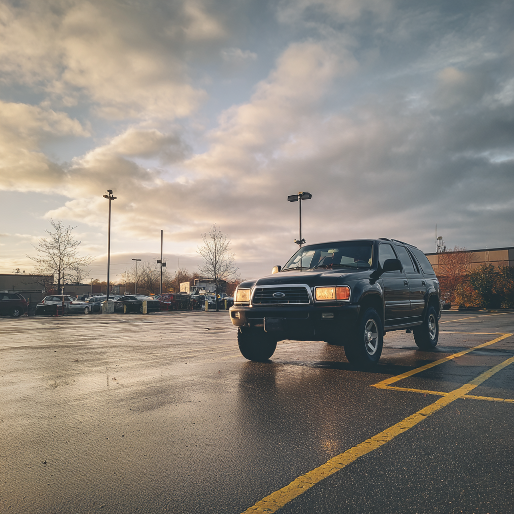 Une voiture garée dans un parking | Source : Midjourney
