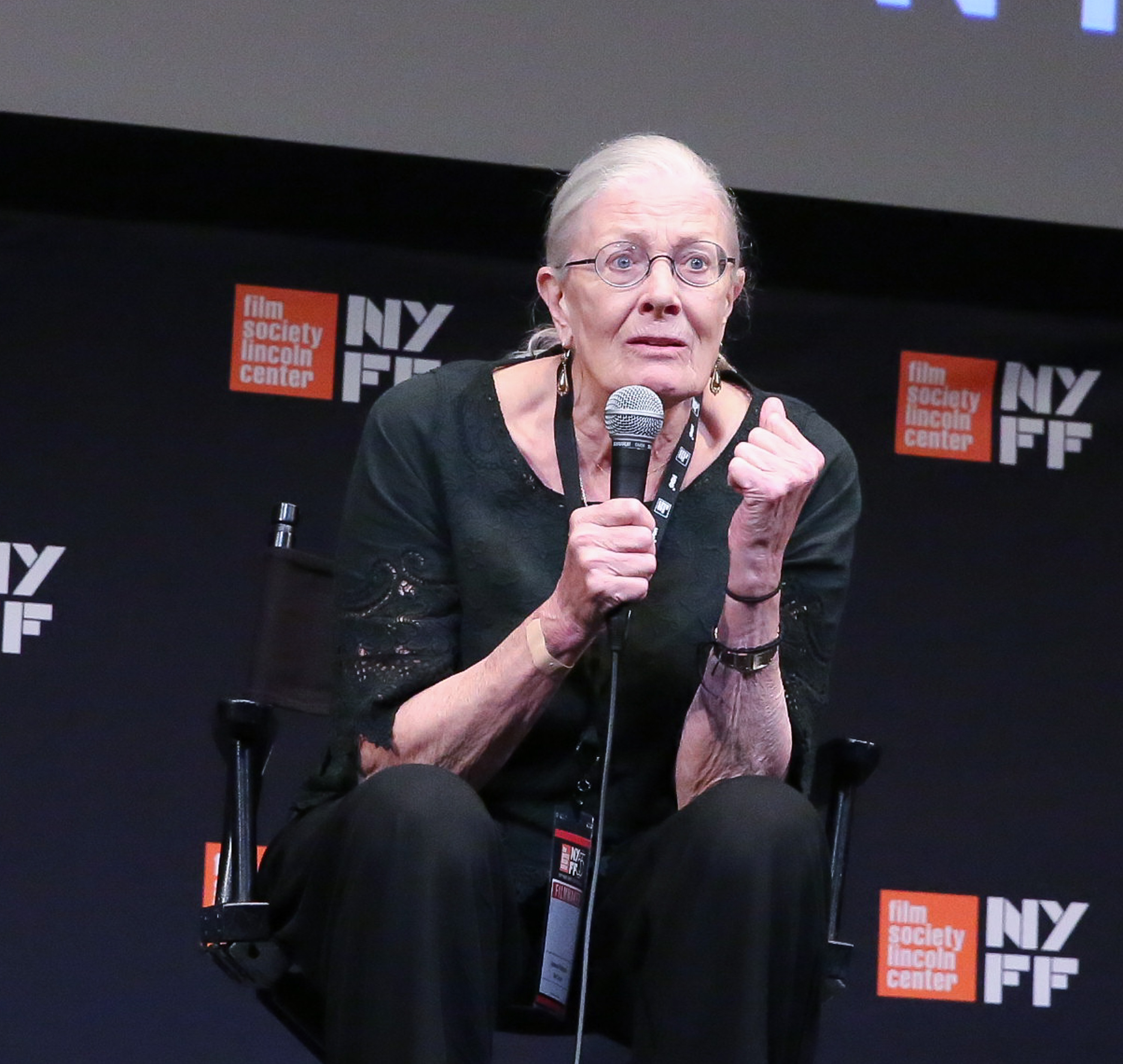 Vanessa Redgrave lors d'une séance de questions-réponses pour la projection de "Sea Sorrow" à la Film Society of Lincoln Center le 7 octobre 2017, à New York | Source : Getty Images