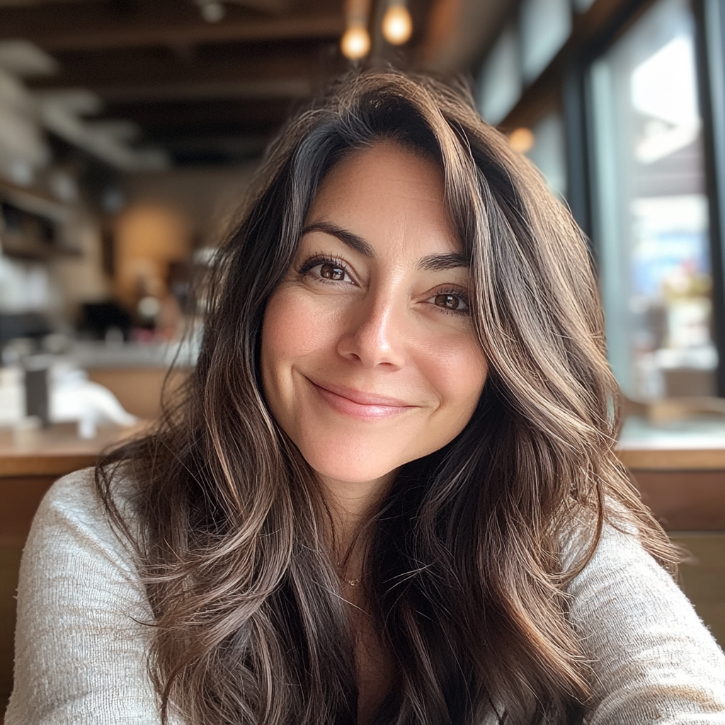 A woman sitting in a cafe | Source: Midjourney