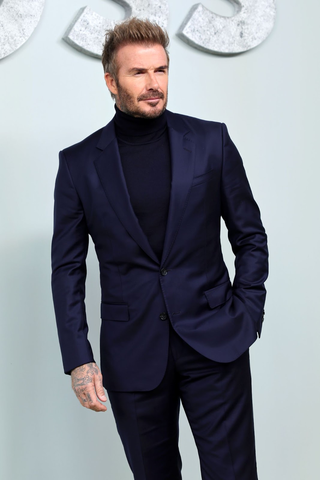 David Beckham au défilé de mode Boss lors du Milan Womenswear printemps/été 2025, le 18 septembre 2024, en Italie. | Source : Getty Images