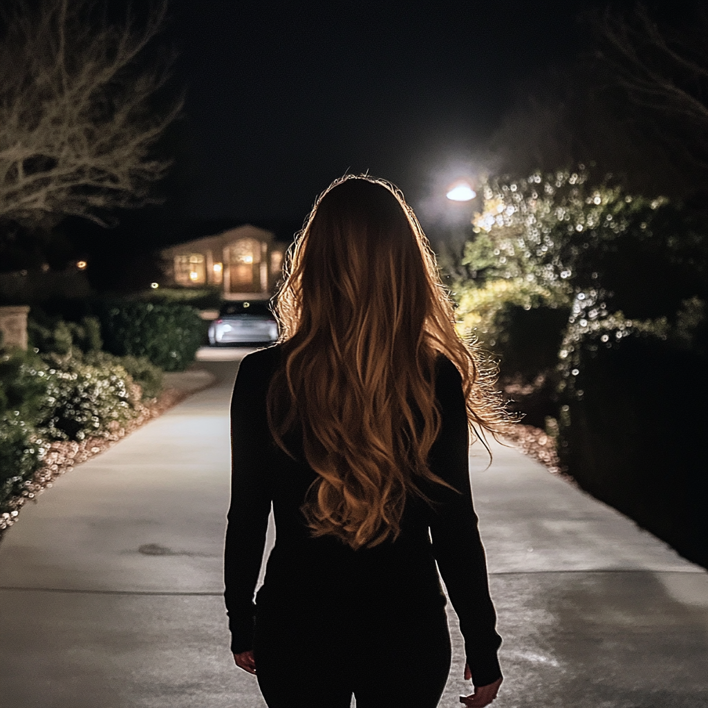 Une femme marchant dans une allée | Source : Midjourney