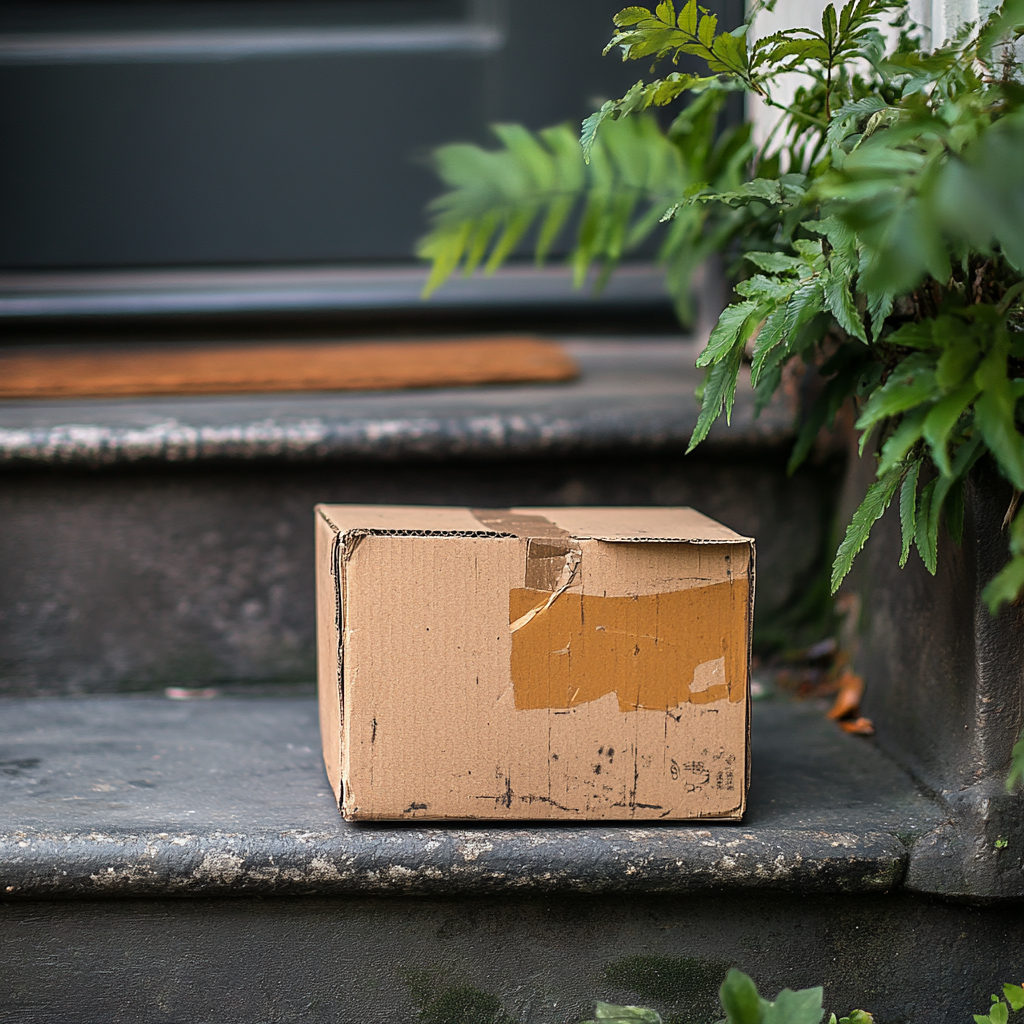 Une boîte en carton légèrement endommagée | Source : Midjourney
