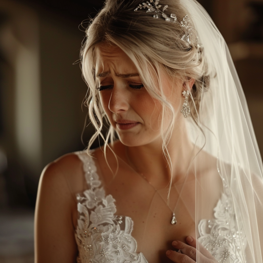 Une mariée qui pleure | Source : Midjourney