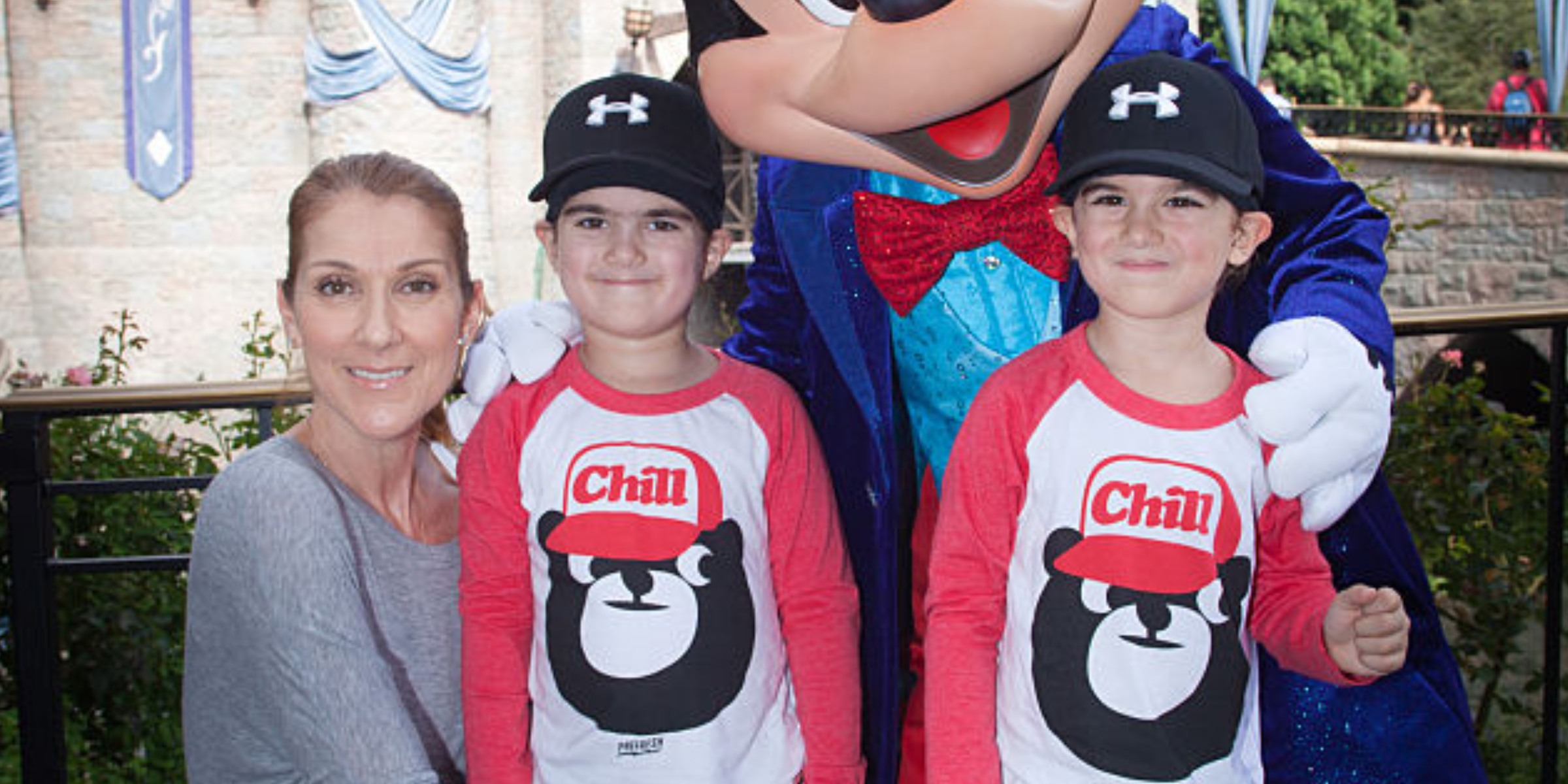 Céline Dion et ses fils jumeaux Nelson et Eddy Angélil | Source : Getty Images