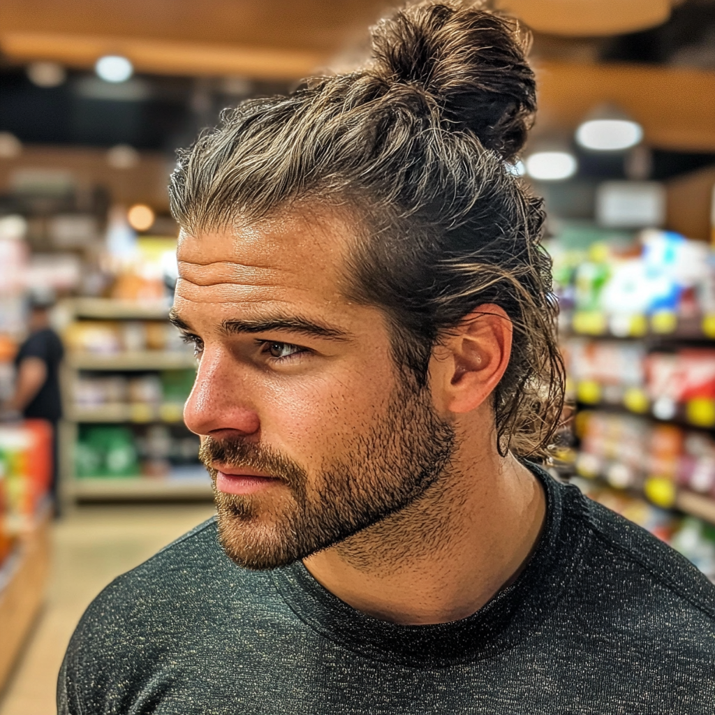 Un homme debout dans une épicerie | Source : Midjourney