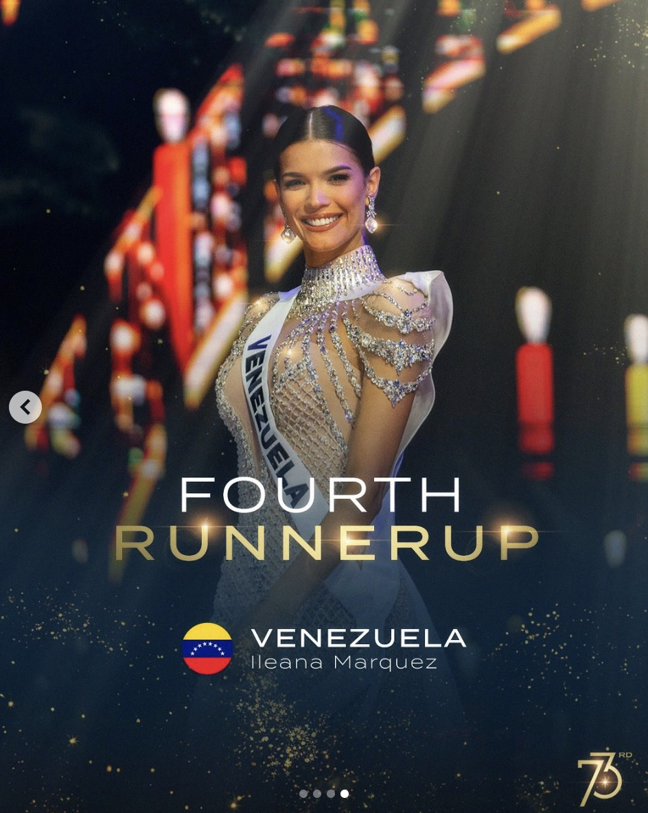 La quatrième dauphine, Ileana Marquez, du Venezuela, vue sur une photo partagée le 17 novembre 2024 | Source : Instagram/missuniverse