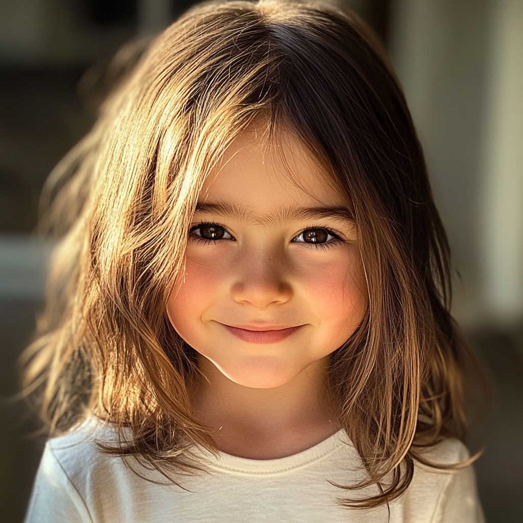 Une petite fille souriante | Source : Midjourney