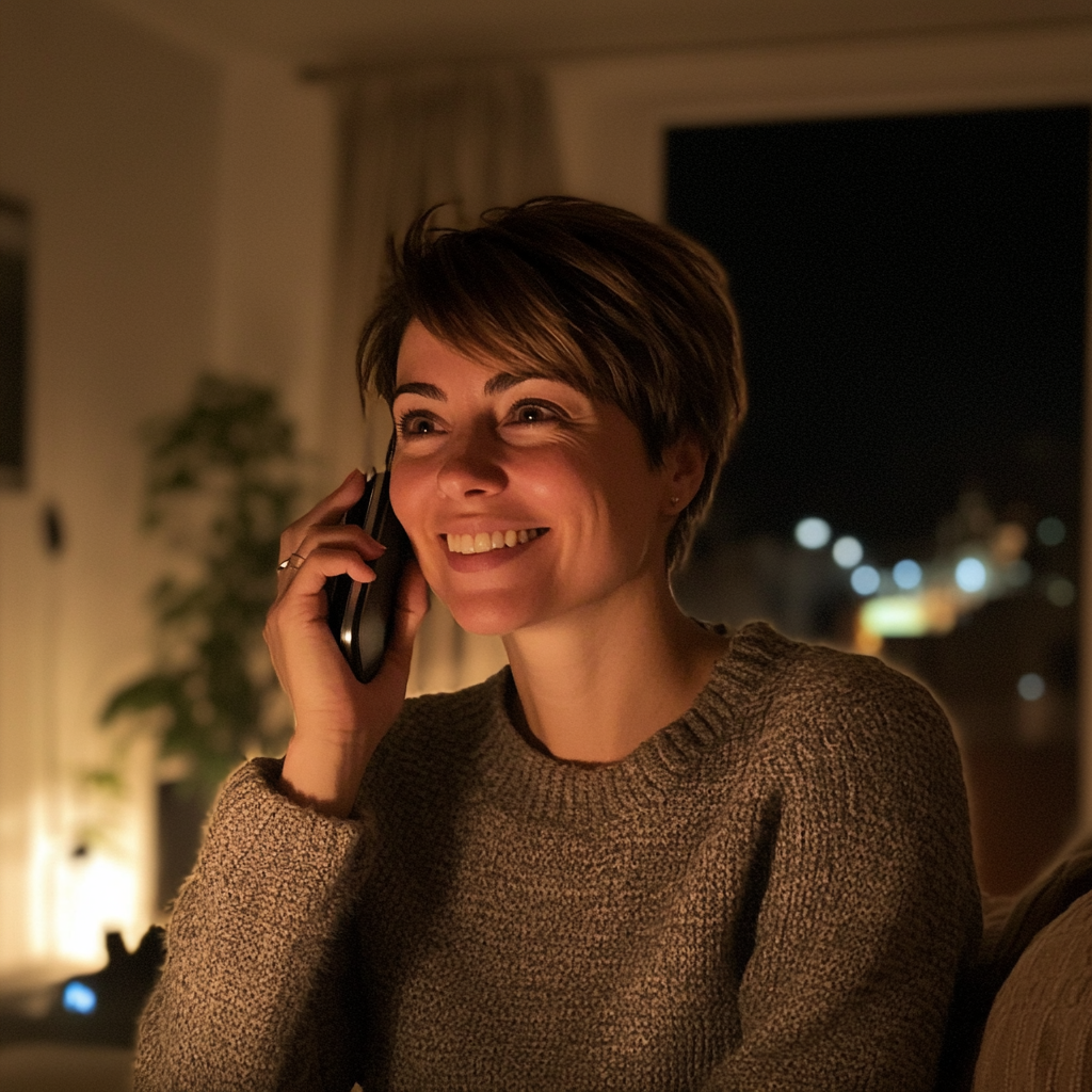 Une femme qui parle au téléphone | Source : Midjourney