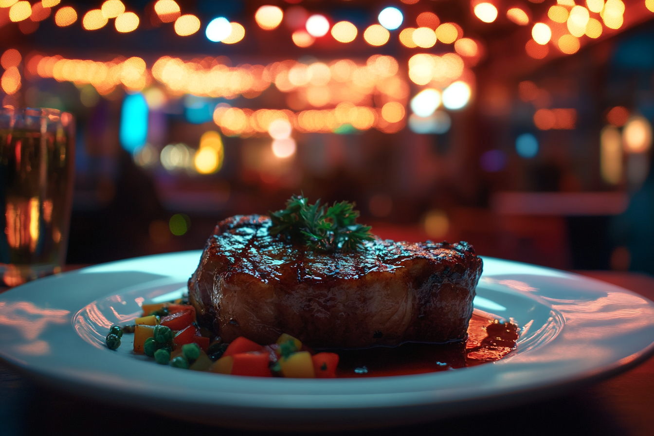 Une assiette de steak dans un restaurant | Source : Midjourney