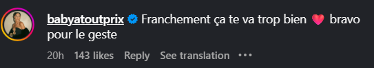 Commentaire d’internaute sur la vidéo de Vaïmalama Chaves | Source : Instagram@vaimalama