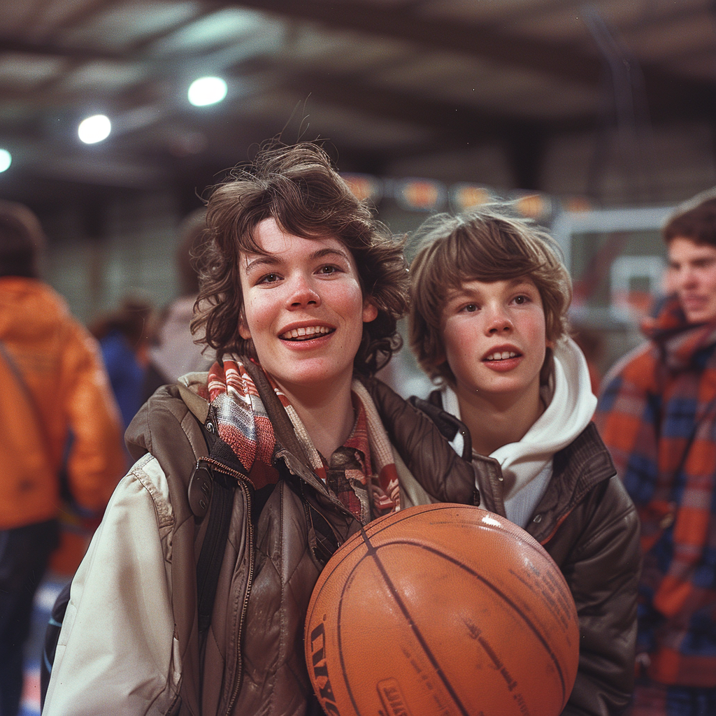 Jason et sa mère quittent le match de basket après avoir perdu | Source : Midjourney