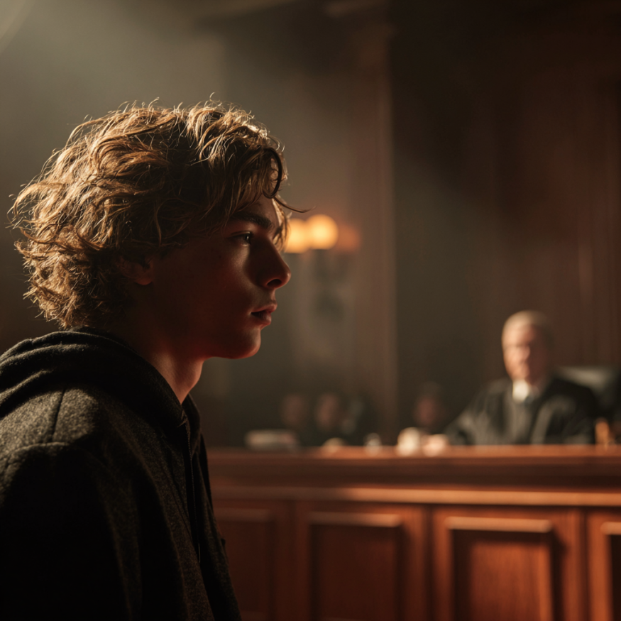 Un adolescent au tribunal | Source : Midjourney