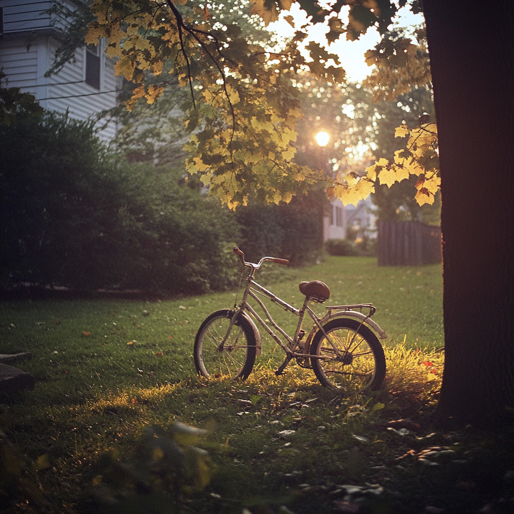 Un vélo sur une pelouse | Source : Midjourney