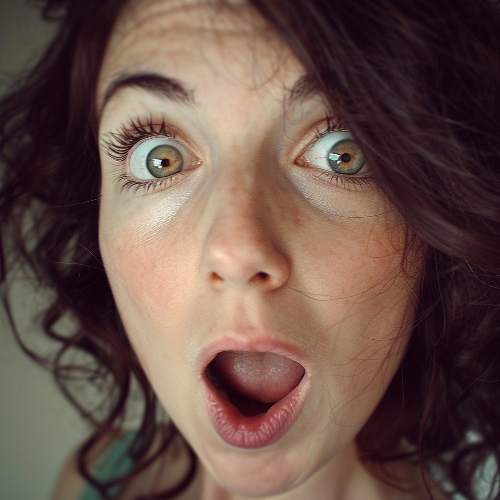 Close-up of a shocked woman | Source: Midjourney