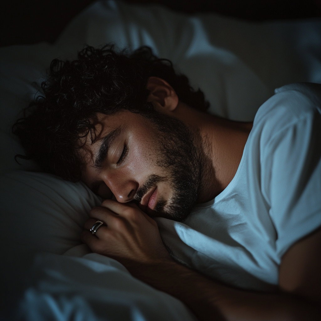 Un homme allongé dans son lit | Source : Midjourney