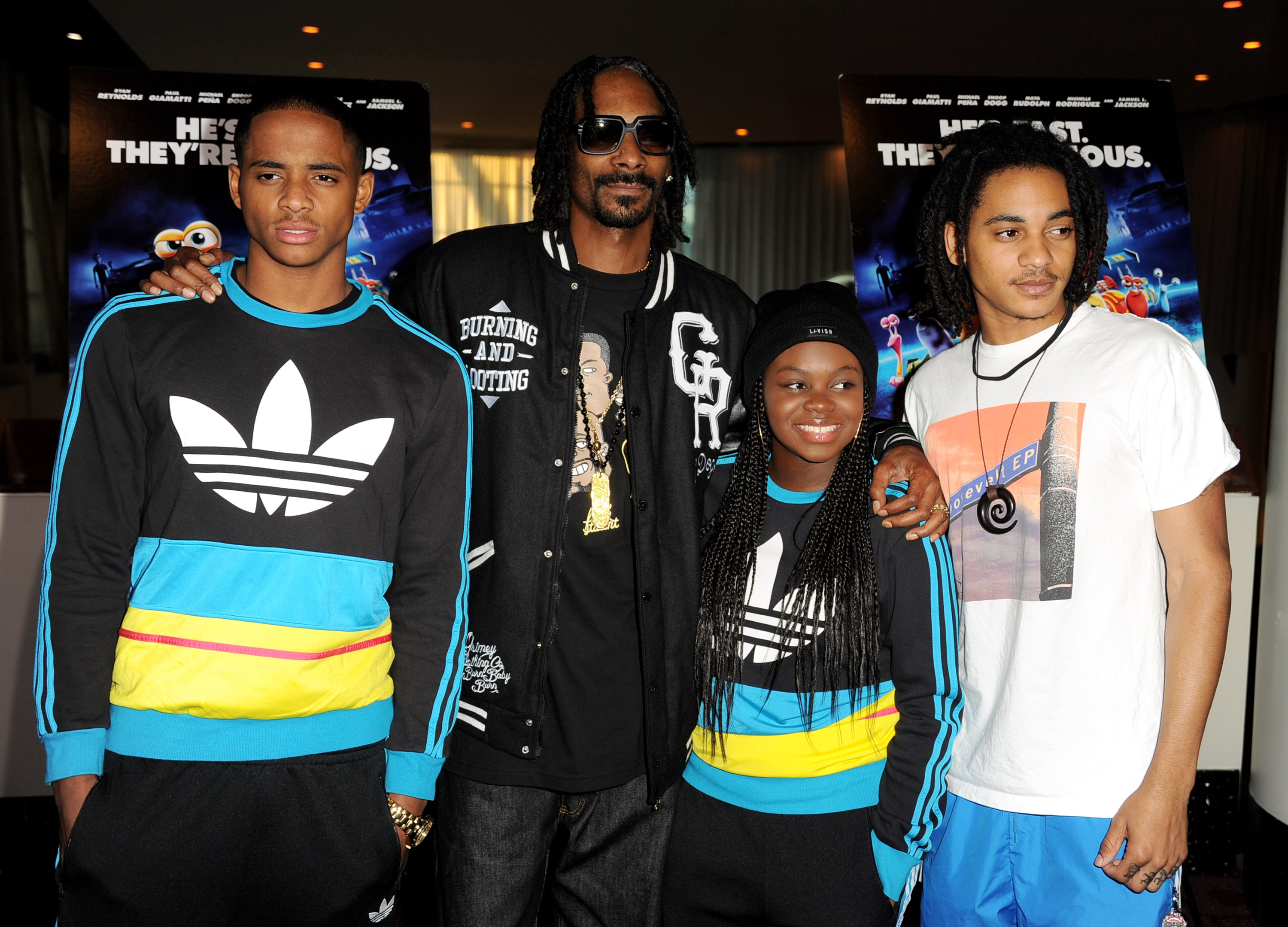 Cordell Broadus, Snoop Dogg, Cori Broadus et Corde Broadus le 16 juillet 2013 à Los Angeles, Californie | Source : Getty Images