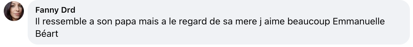 Commentaire d'internaute sur la photo du fils d'Emmanuelle Béart | Source : Réseaux sociaux
