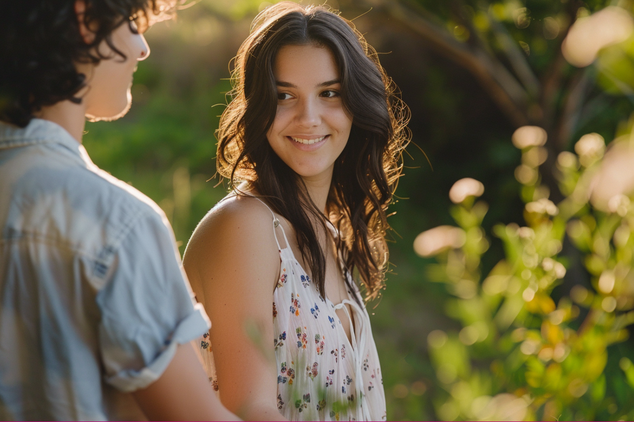 Une jeune femme souriante | Source : MidJourney