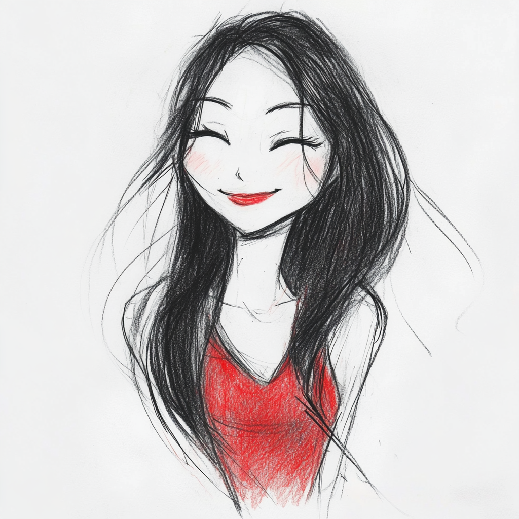 A simple drawing of a woman | Source: Midjourney